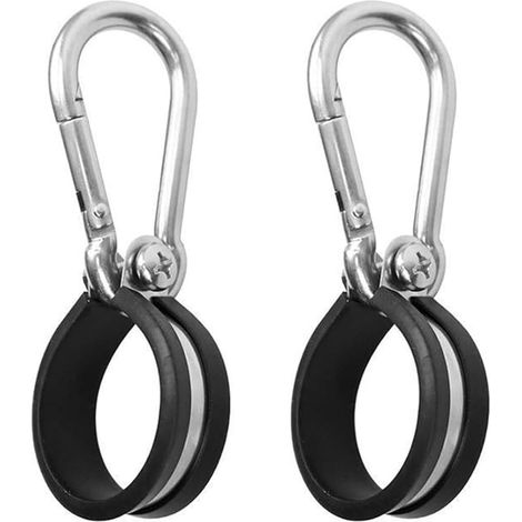 Lot de 2 serre-câbles en caoutchouc avec mousqueton - 40 mm - Colliers de serrage en acier inoxydable avec insert en caoutchouc (1/5)