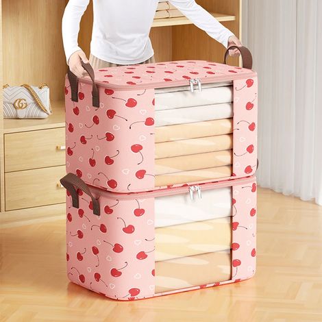 Lot de 4 sacs organisateurs de couettes taille moyenne, parfaits pour vêtements d’hiver, rangement armoire, déplacement ou lit encombrant (1/5)