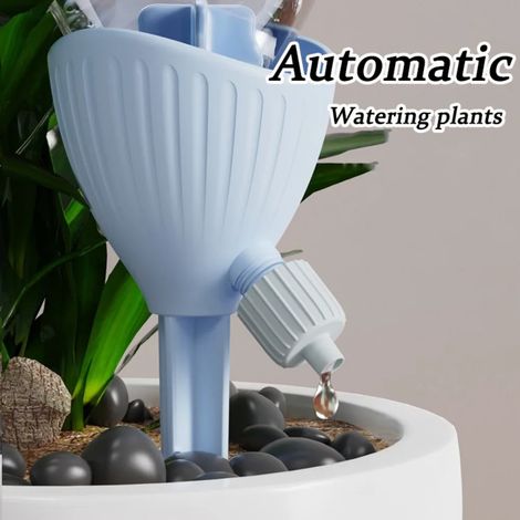 Système d'irrigation goutte à goutte automatique (bleu) : arrosage automatique des fleurs, débit réglable pour plantes à fleurs, goutteur automatique pour jardin. (1/5)
