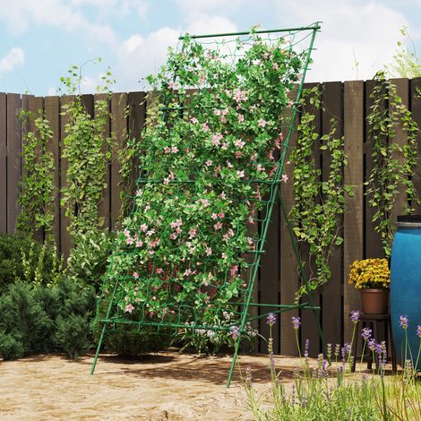 Grille d'escalade en acier à enfoncer, antirouille, aide à l'escalade en forme de A pour plantes grimpantes, treillis, 101x133x227 cm, treillis de jardin, treillis pour plantes, pour légumes, fleurs e
