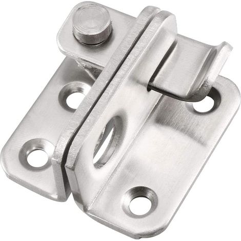 Porte Battante Loquet 201 Inox Acier 45x40mm Gate Loquet Gauche Ouvert Moraillon Verrouillage Coulissant avec Trou Cadenas Argenté (1/5)
