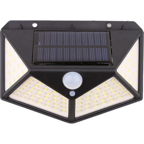 Lampe Solaire Extérieur avec Détecteur de Mouvement, Spot Solaire Extérieur LED pour Jardin, 100 LEDs, 3 Modes, Angle 270°, IP65, Batterie 800mAh