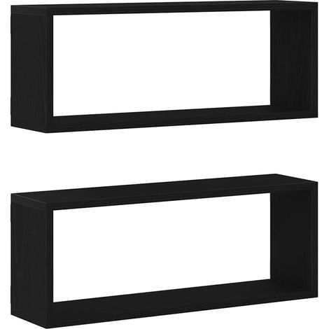 Maison Exclusive - Scaffali da parete 2 pcs Rovere Nero 60 x 15 x 23 cm