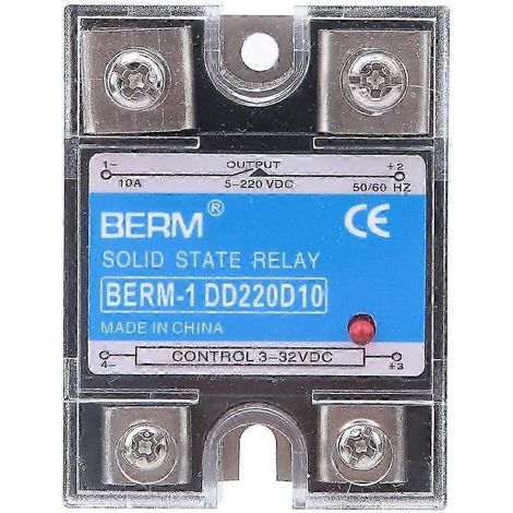 Relais statique (SSR) intelligent 10 A, entrée CC, charge 5-220 V CC (1/5)
