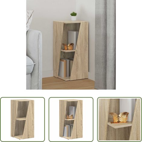 Wohnzimmerregal - Seitenregal Sonoma-Eiche 33 x 32 x 70,5 cm Holzwerkstoff (1/5)