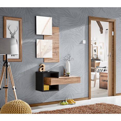 Ensemble mural "Easy II" - Noir/Beige - L 100 x H 160 x P 30 cm - Livraison gratuite