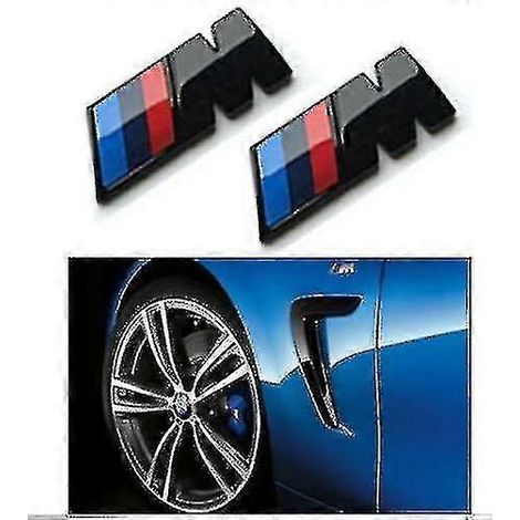 Paire d'emblèmes BMW M Sport 45x15mm noir brillant pour ailes latérales - Tous modèles BMW