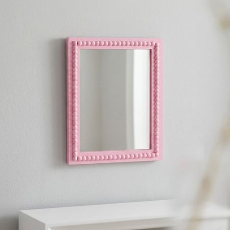 Pink Beaded Decorative Wall Mirror (1/2)
