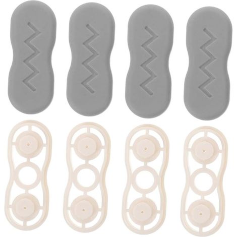 4 paires Tampons de Protection pour Abattant Wc de Joints Plastique Amortisseurs Silencieux pour Charnières de Siège Toilette Fixation pour Salle de Bain (1/4)