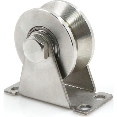 Poulie de renvoi en acier inoxydable – Diamètre 48 mm – Capacité 150 kg – Roulements à billes en acier au carbone – Installation rapide (1/5)