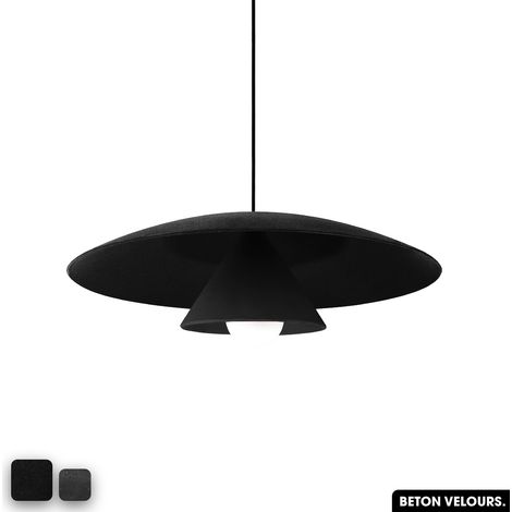Lampe de suspension en béton velours - OLEMI VELVET CONCRETE NOIR (1/3)