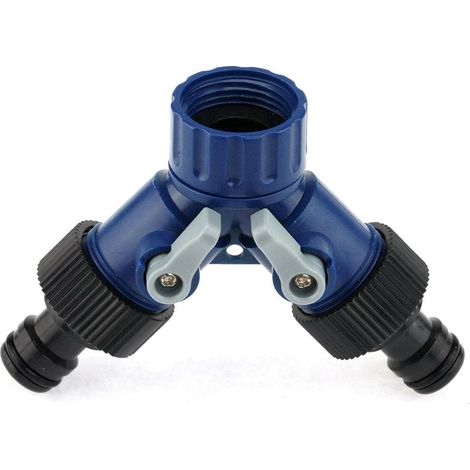 Adaptador divisor de grifo de 2 vías para riego de césped, conector rápido en forma de Y para grifo de jardín. (1/5)