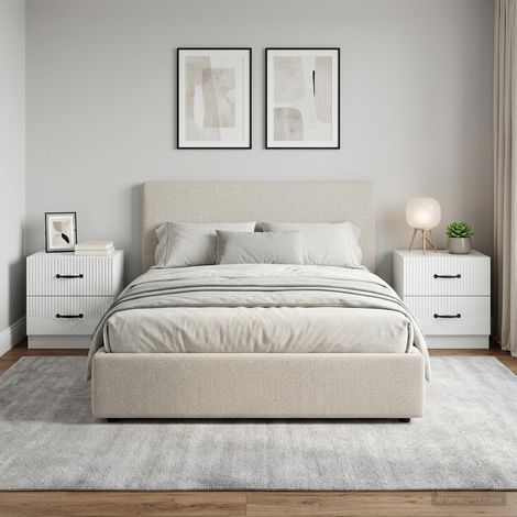 vidaXL Bedside Cabinet 2 pcs White 43 x 34.5 x 44.5 cm Engineered Wood (1/5)
