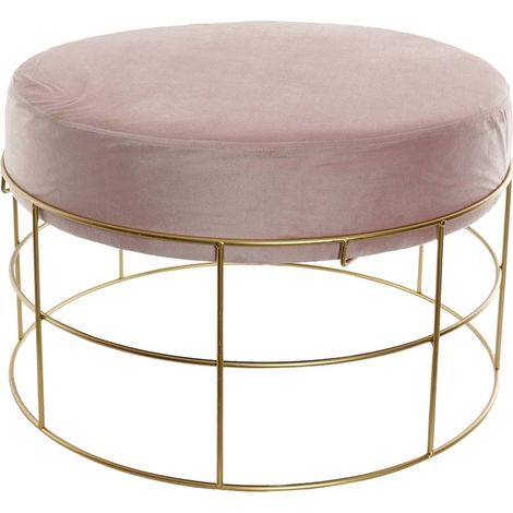 Pouf velours rose élégance intérieure et confort - Rose poudré doré (1/3)