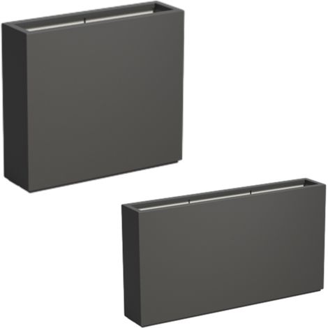 Adezz Pflanzgefäß Carrez mit Boden Fiberglas Pflanzkübel Blumenkübel schwarz