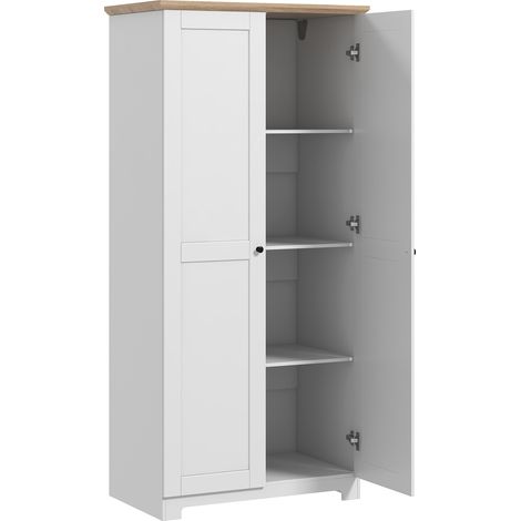 172cm Kitchen Cupboard, Freestanding Storage Cabinet with Doors Shelves, Modern 2-Door Kitchen Pantry Cupboard for Dining Room, White (1/5)