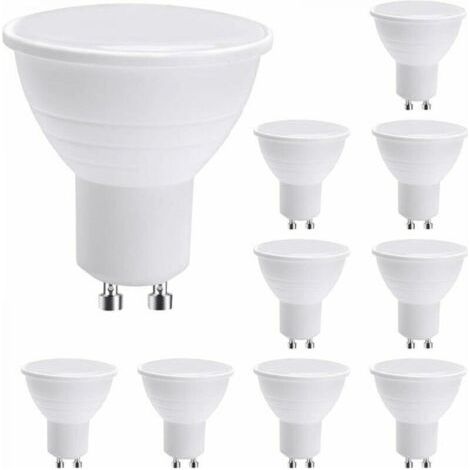 FENOPLASTICAAmpoule spot LED GU10, ampoule LED GU10, lumière blanche chaude 7W (équivalent à une lampe halogène 50W), ampoule à économie d'énergie, 600 lumens, angle de faisceau de 120°, non dimmable, (1/4)