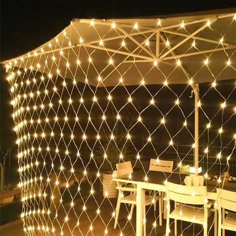 Randaco Rete di Luci a LED, LED Catene Luminose 8 Modalità Impermeabile Energetico, Dimmerabile per Casa GiardinoTerrazza DIY Bianco caldo 3x2M (1/5)