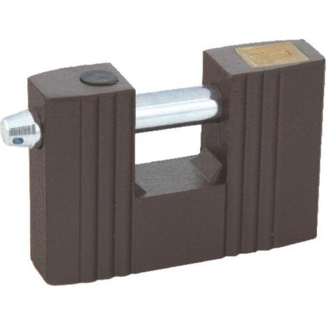 Cadenas À Glissière À Tige - 74 mm - Marron - 3 Clés (1/2)