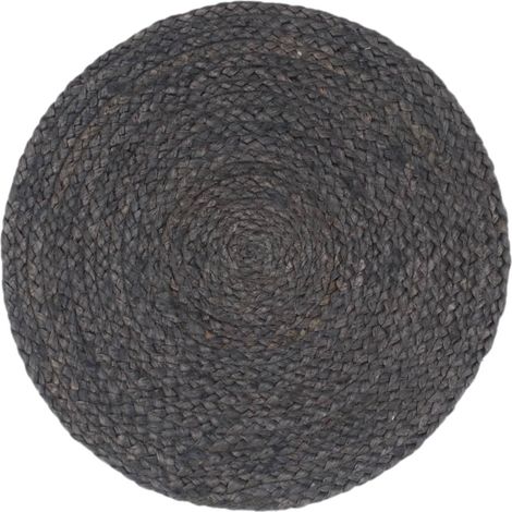 Napperons 6 pcs Gris foncé Plain 38 cm Rond Jute CFW420630 (1/4)
