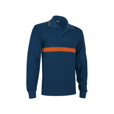 Polo bicolor manga larga Bomberos o Protección Civil VALENTO Server XXL Naranja