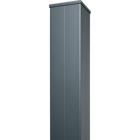 Easycloture – Poteau aluminium pour portail et portillon – Hauteur 2m40 – Section 150x150mm – Scellement recommandé 50cm – Coloris gris anthracite RAL 7016