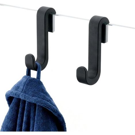 Soporte para toallas de pared de cristal para ducha,ganchos de silicona para colgar sobre la puerta de la ducha,juego de 2 (1/2)