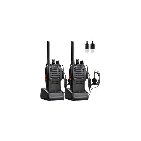 Talkie walkie professionnel 16 canaux – Longue portée 10km – Rechargeable avec batterie 1500mAh – Oreillette incluse – USB chargeur (1/5)