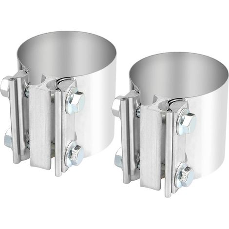 collier echappement 3.0 pouces (76.2mm),connecteur bout à bout virole de serrage d'échappement en acier inoxydable 2 pièces (1/5)