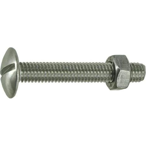 Boulon poêlier inox A2 6x50mm, 6 pièces.