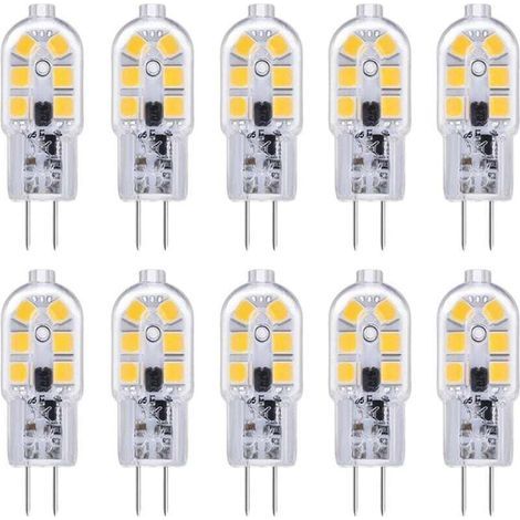 Lampadina LED G4 per cappa aspirante, 12V, 2W, bianco freddo 6000K, 200 lm, equivalente alogena, G4 a due pin, 12V AC/DC, lampada LED G4 per camper/cappa aspirante, non dimmerabile, confezione da 10 [ (1/4)