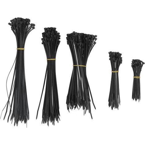 Assortiment de serre-câbles en Nylon à fermeture éclair, 550 pièces, ensemble de fils électriques autobloquants pour l'extérieur et l'intérieur, noir (1/5)