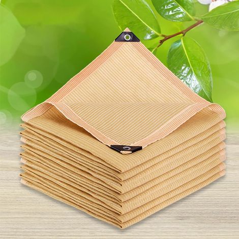 Rete Ombreggiante Anti-UV con Occhielli Metallici, 90% di Ombra – per Giardino, Serra, Pergola, Terrazzo – Giallo, 3 x 3 m (1/5)