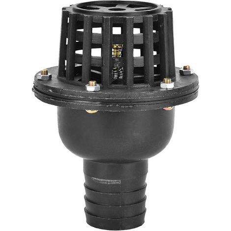 Fußventil für Wasserpumpen, schwarzes PVC-Flachrückschlagventil für Niederdruckmaschinen (1,5 Zoll)