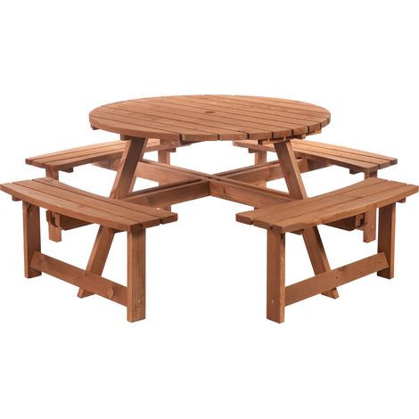 8Seater Wooden Picnic SetFir Wood (1/5)