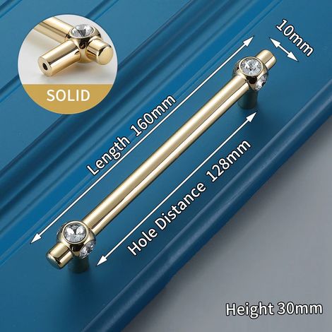 (Ensemble de 2 pièces) Boutons et poignées de meuble en cristal, adaptés aux boîtes à chaussures, aux portes d'armoire et aux tiroirs.