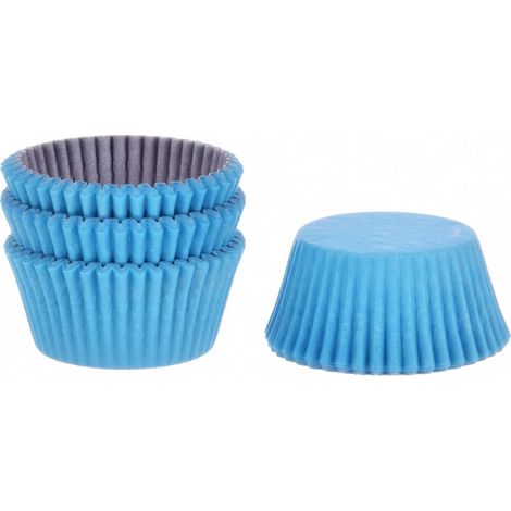 Caissettes à cupcakes en papier bleu clair 50 x 32 mm, décora, 75 pièces