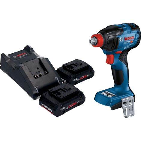 Bosch GDX 18V-210 C Avvitatore a impulsi professionale a batteria 18 V 210 Nm senza spazzole + 2x batteria ricaricabile ProCORE 4,0 Ah + caricabatterie