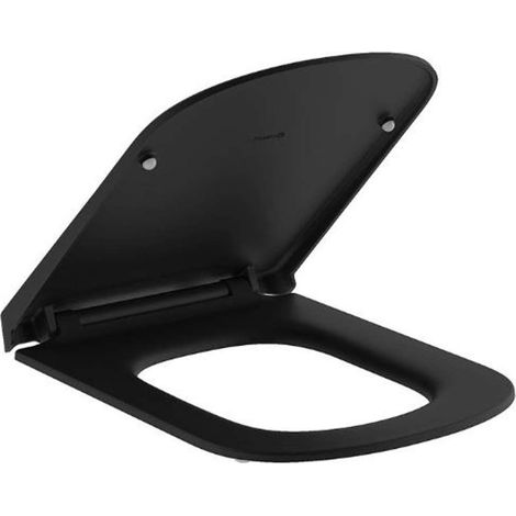 Kludi Resa S - Asiento de inodoro Slim, Softclose, liberación rápida, negro mate 27WCS39