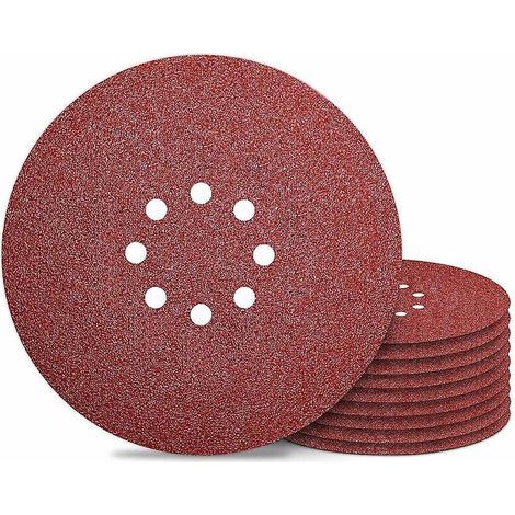 10pcs Disque De Ponage 225 Mm Papier Abrasif 8 Trous Grain 40 Pour Ponceuse Murale (1/5)