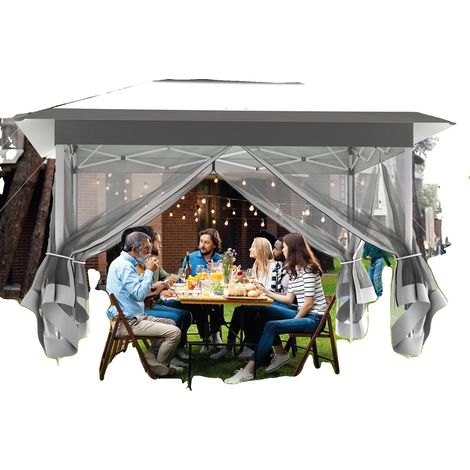 Auvent de gazebo extérieur, imperméable, hauteur réglable (1/2)
