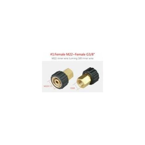 Connecteur de nettoyeur haute pression, adaptateur de tuyau à couplage rapide, raccord de diamètre 14 mm M22G3/8 raccord femelle (1/3)