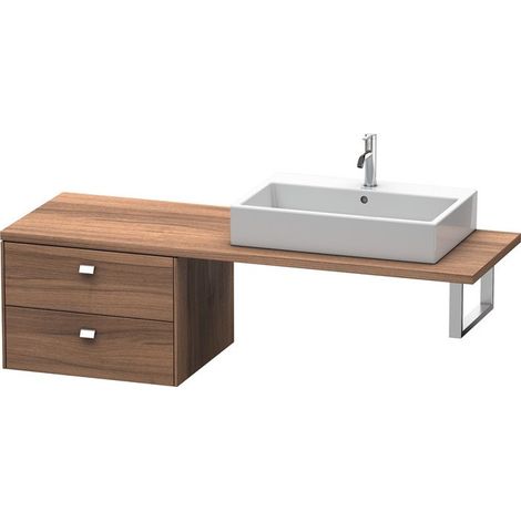 BRIOSO mobile consolle basso cromato artiglio 442x620x550mm noce naturale
