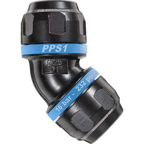 Raccord coudé Aluminium PREVOST, dia. 25mm ( Prix pour 1 )