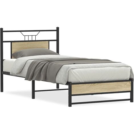 Cadre de lit sans matelas chêne sonoma 75x190 cm (1/5)
