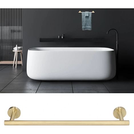 Porte-serviettes doré, environ 45 cm de long, en acier inoxydable 304, capacité de charge maximale 5 kg, porte-serviettes de salle de bain antirouille. (1/5)