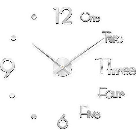 DIY 3D Wall Clocks Modern Design DIY Wall Clock 3D Mirror Surface Stickers Home Office Decor Clock (1/4)