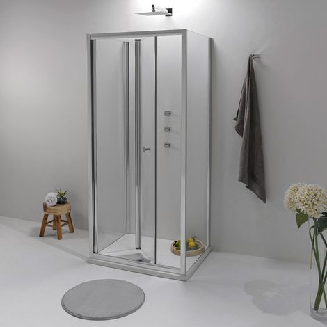 Box Doccia a Libro 70X100X70 Cm 3 Lati Cristallo Trasparente 6 mm (1/4)