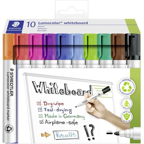 Staedtler Lumocolor 351 C10 Marcatore per lavagna bianca Assortito (selezione del colore non possibile) 10 pz.