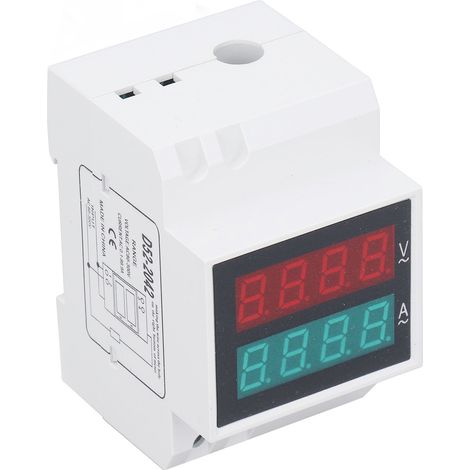 Dispositif de protection contre les surtensions et les sous-tensions, à récupération automatique, montage sur rail DIN, 80-300 V, 0,1-99,9 A, affichage numérique par tube LED 0,5 pouce (1/5)